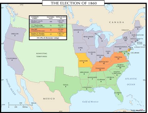 Map Of The United States In 1860